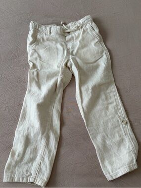 Like new 6T Gymboree White Straight-Leg linen blend Chinos